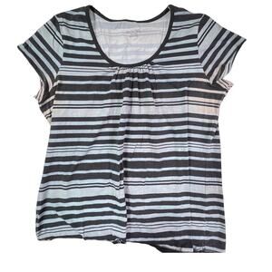 Merona Striped Scoop Neck Short Sleeve Striped Tee Shirt Plus Size XXL